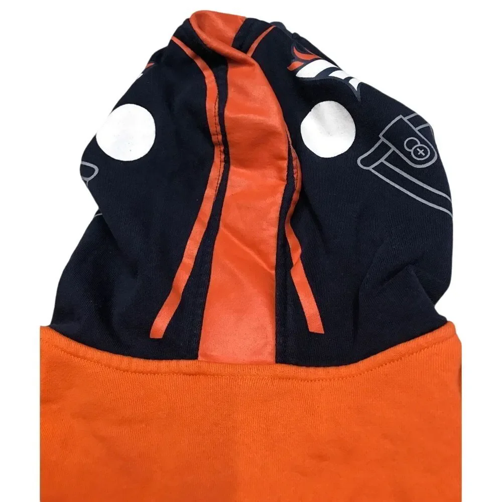 NFL Team Apparel Full zip hooded Jacket Blue Orange Denver Broncos youth size Lg
